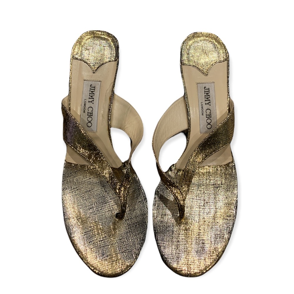 GOLD JIMMY CHOO SANDALS